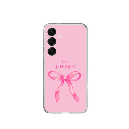 I am just a Girl Pink Coquette Silicone Phone Case