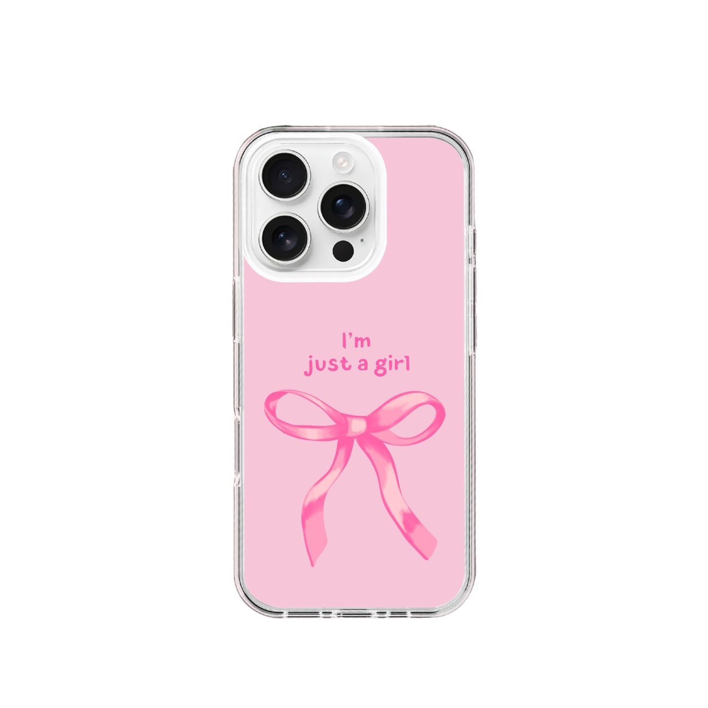 I am just a Girl Pink Coquette Silicone Phone Case