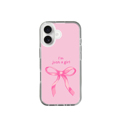I am just a Girl Pink Coquette Silicone Phone Case