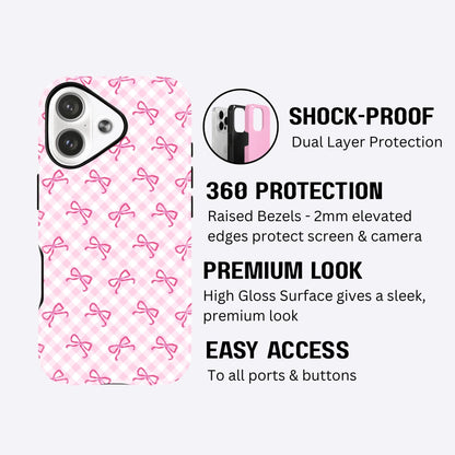 Pink Bow Pattern on Pink Armour Case