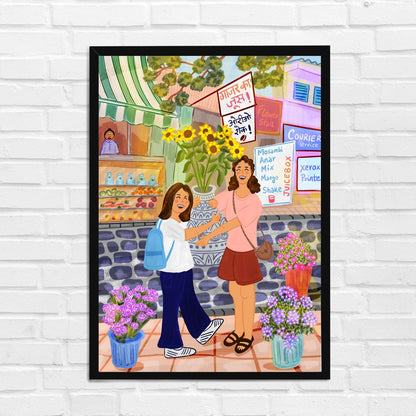 Best Friends on a day out Wall Art