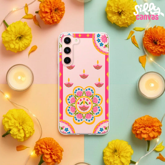 Clear Silicone Case Diya Rangoli