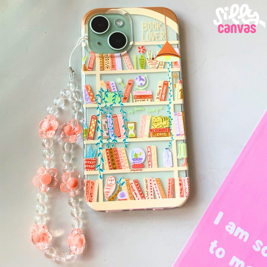 Silicone Clear Case with Orange Charm Booklovers Rustic