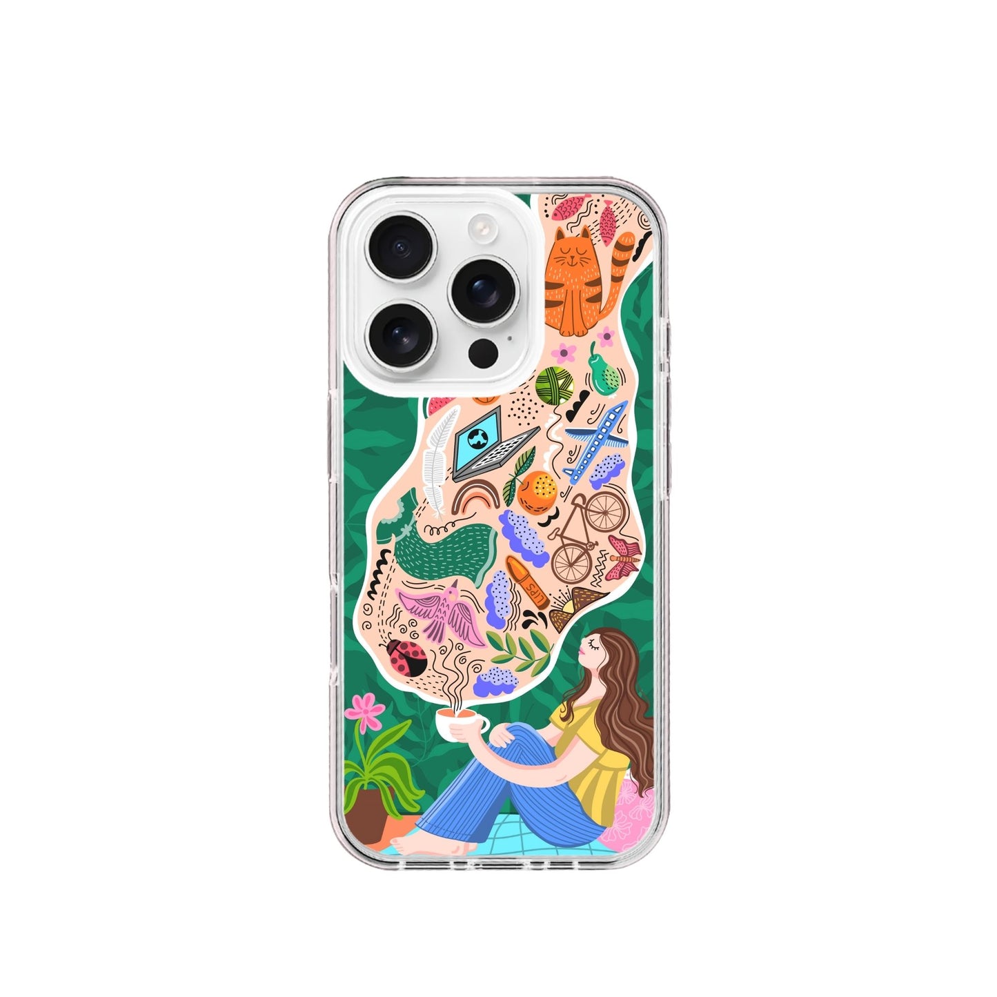 Silicone Phone Case - Morning chai doodle