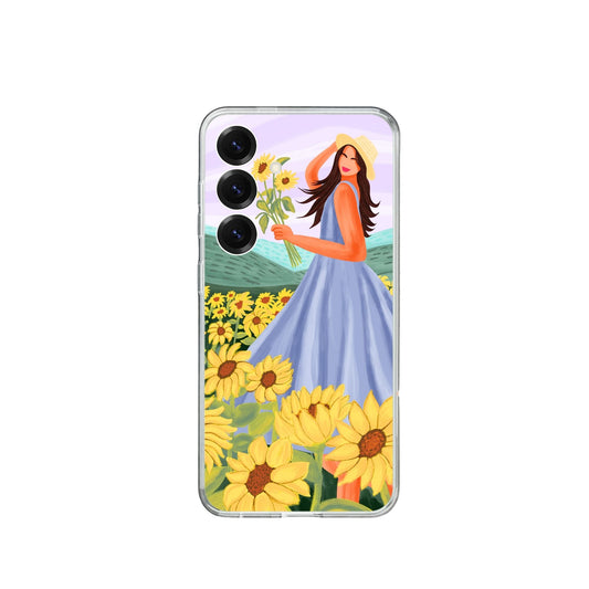 Silicone Phone Case - Girl in Sunflower field