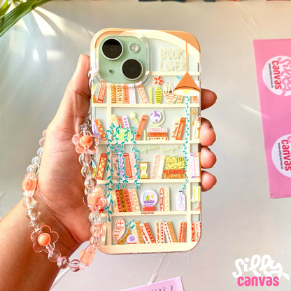 Silicone Clear Case with Orange Charm Booklovers Rustic
