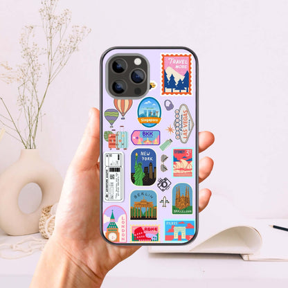 World Traveller Sticker Glass & Hybrid Matte Phone Case