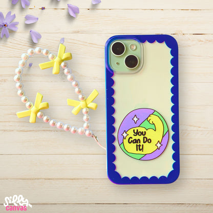 Silicone Clear Case with Yellow Bow Charm You Can Do It