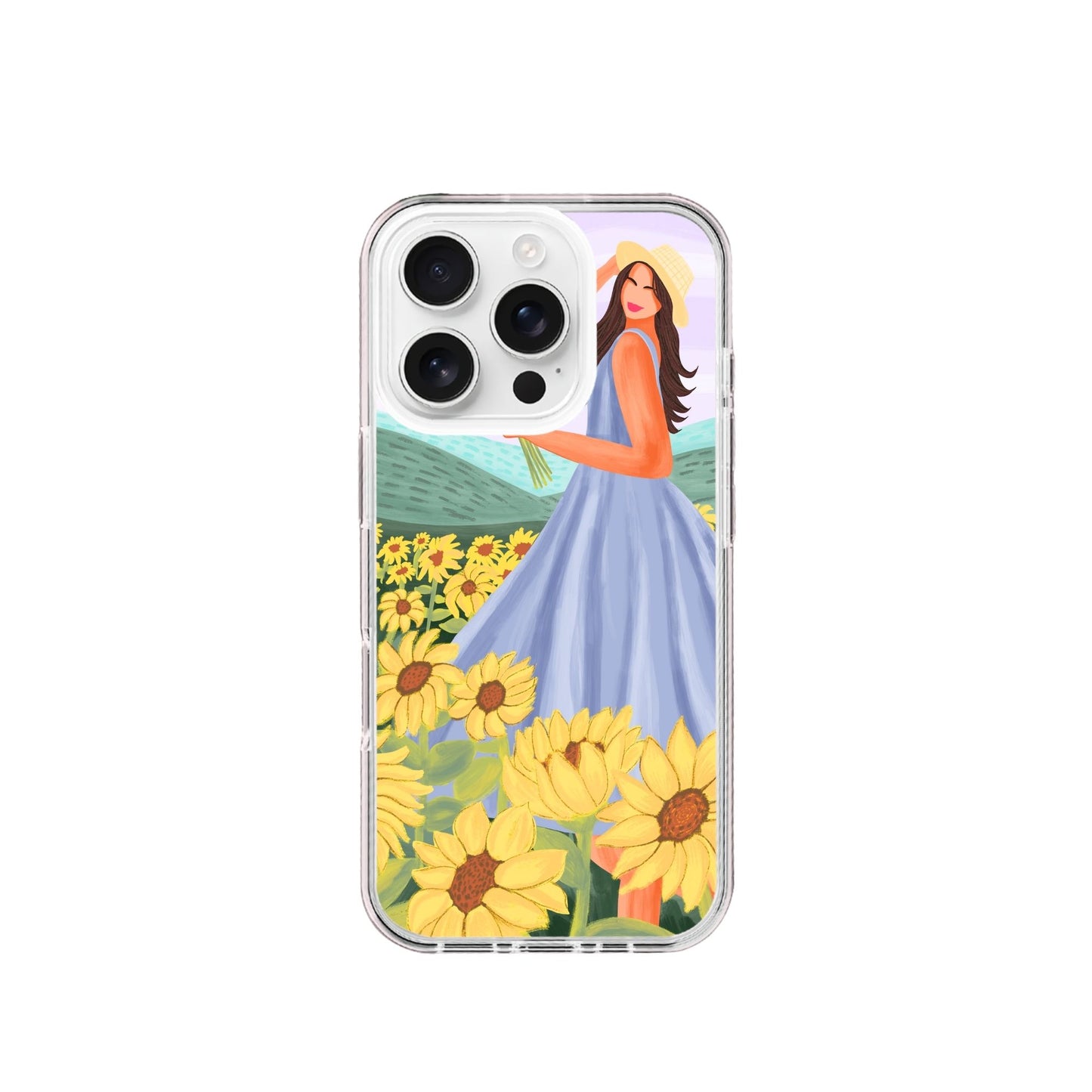 Silicone Phone Case - Girl in Sunflower field