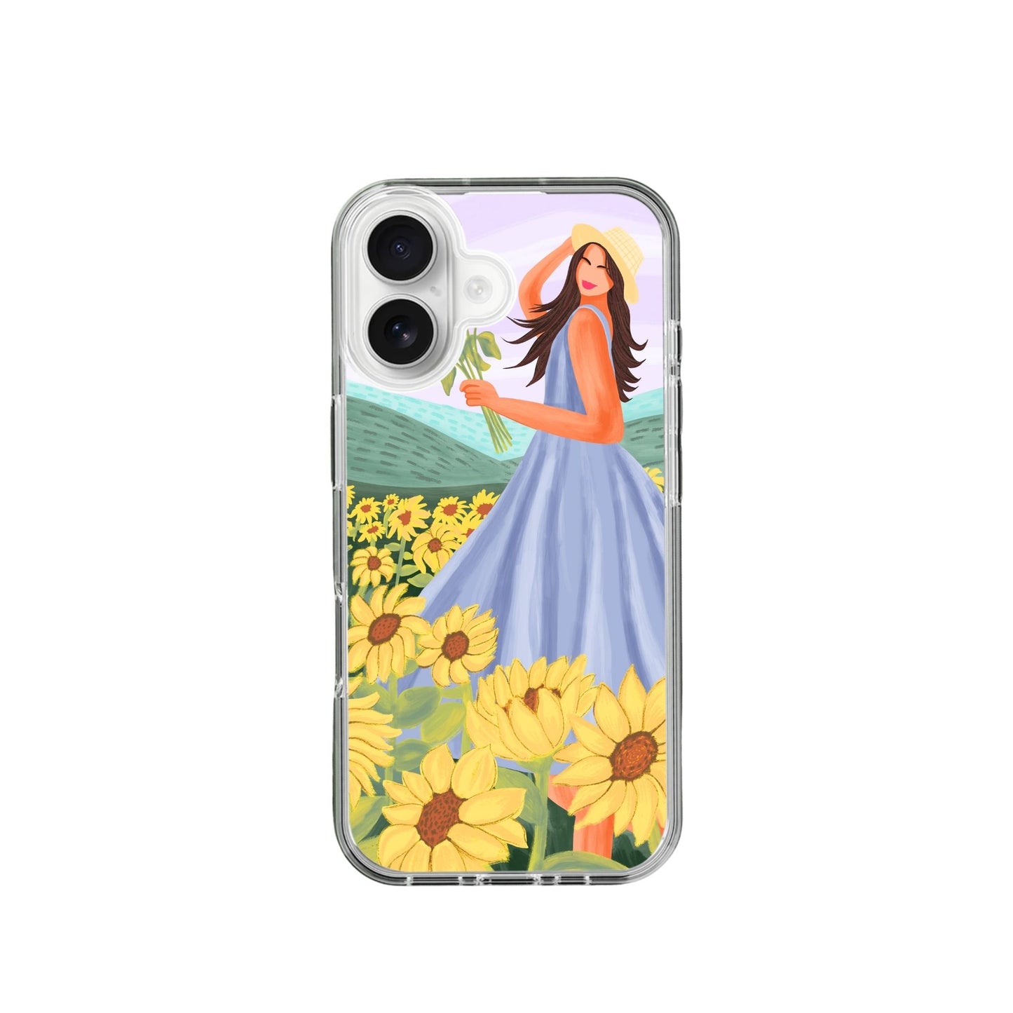 Silicone Phone Case - Girl in Sunflower field