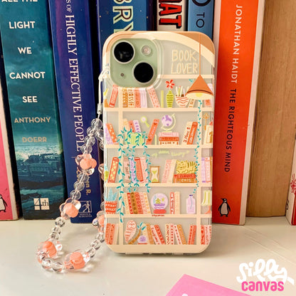 Silicone Clear Case with Orange Charm Booklovers Rustic
