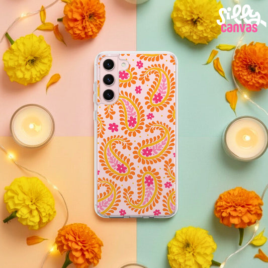 Clear Silicone Case Paisley Pattern Ethnic