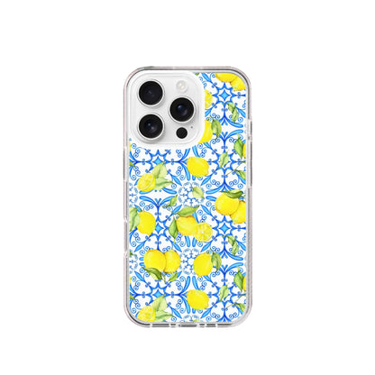 Lemon and Blue Tiles Silicone Phone Case