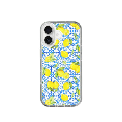 Lemon and Blue Tiles Silicone Phone Case