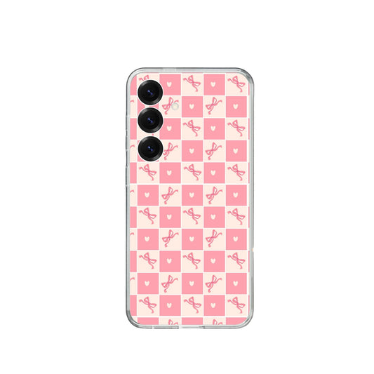 Hearts & Coquette Chequerboard pattern Silicone Case