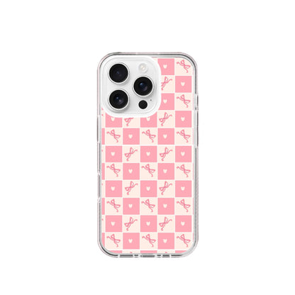 Hearts & Coquette Chequerboard pattern Silicone Case
