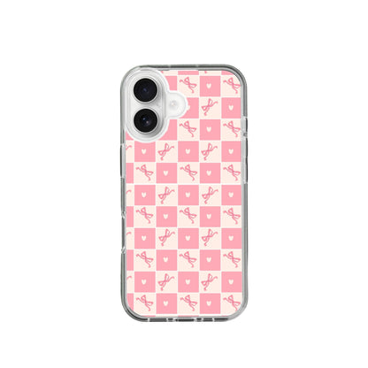 Hearts & Coquette Chequerboard pattern Silicone Case