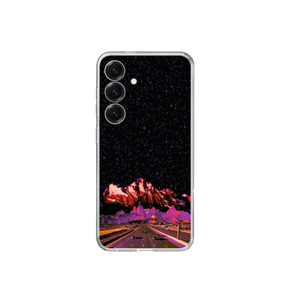 Starry Night Mountain Highway Silicone Phone Case