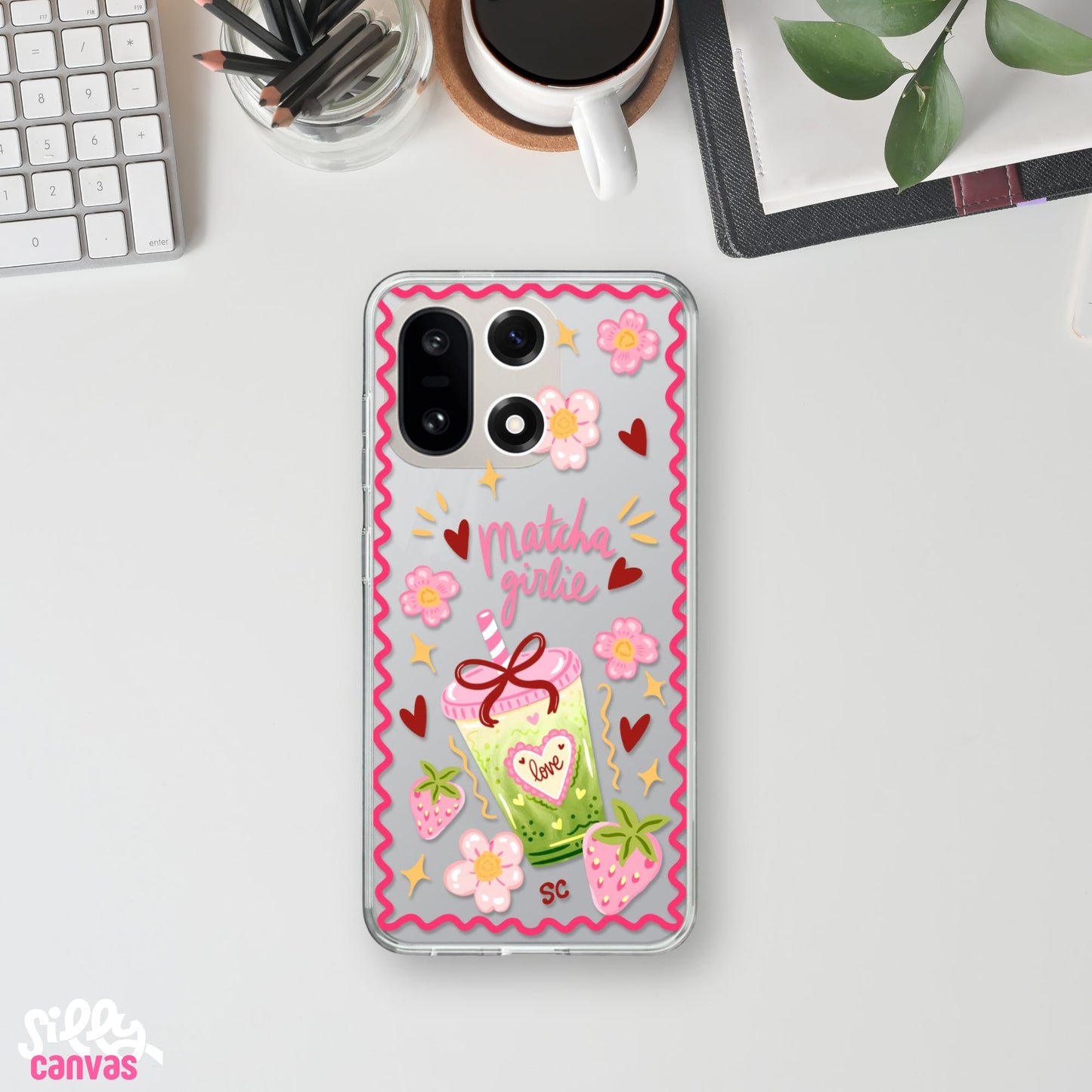 Matcha Girlie Silicone Clear Case