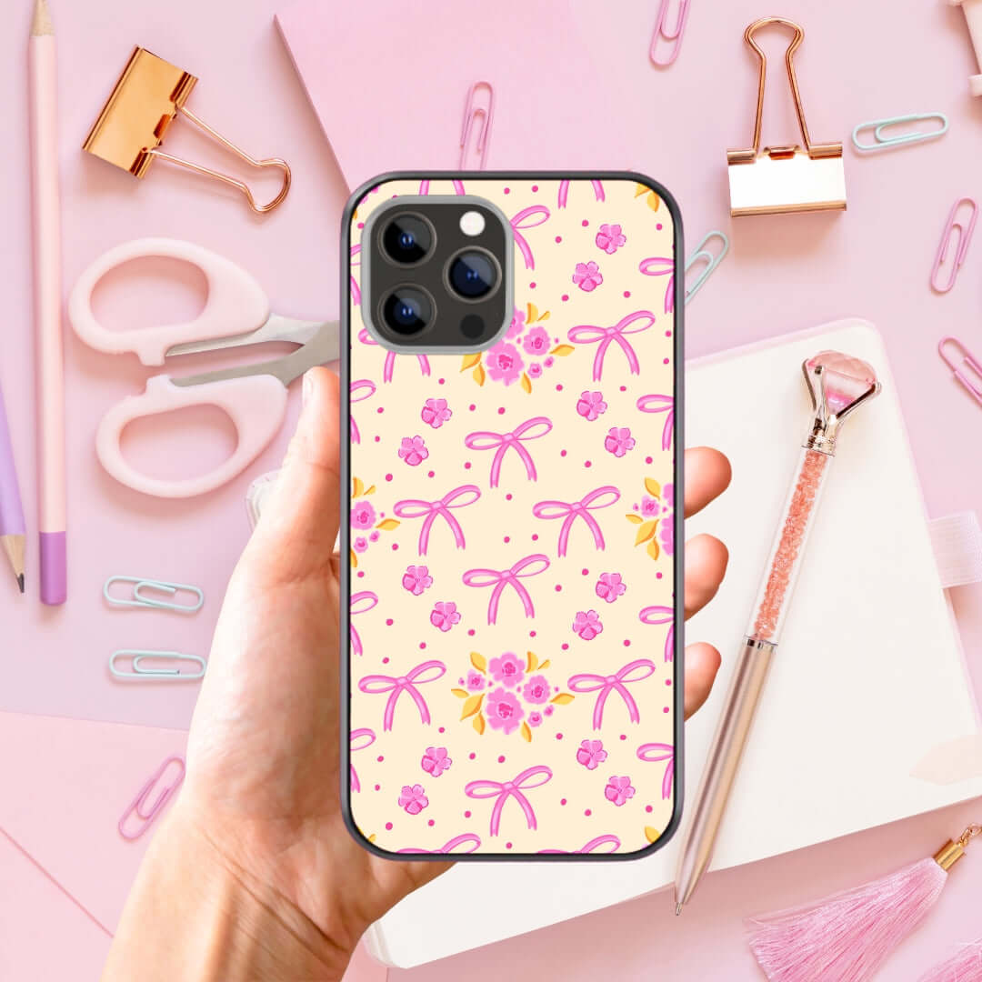 Soft Floral Pattern Glass Case
