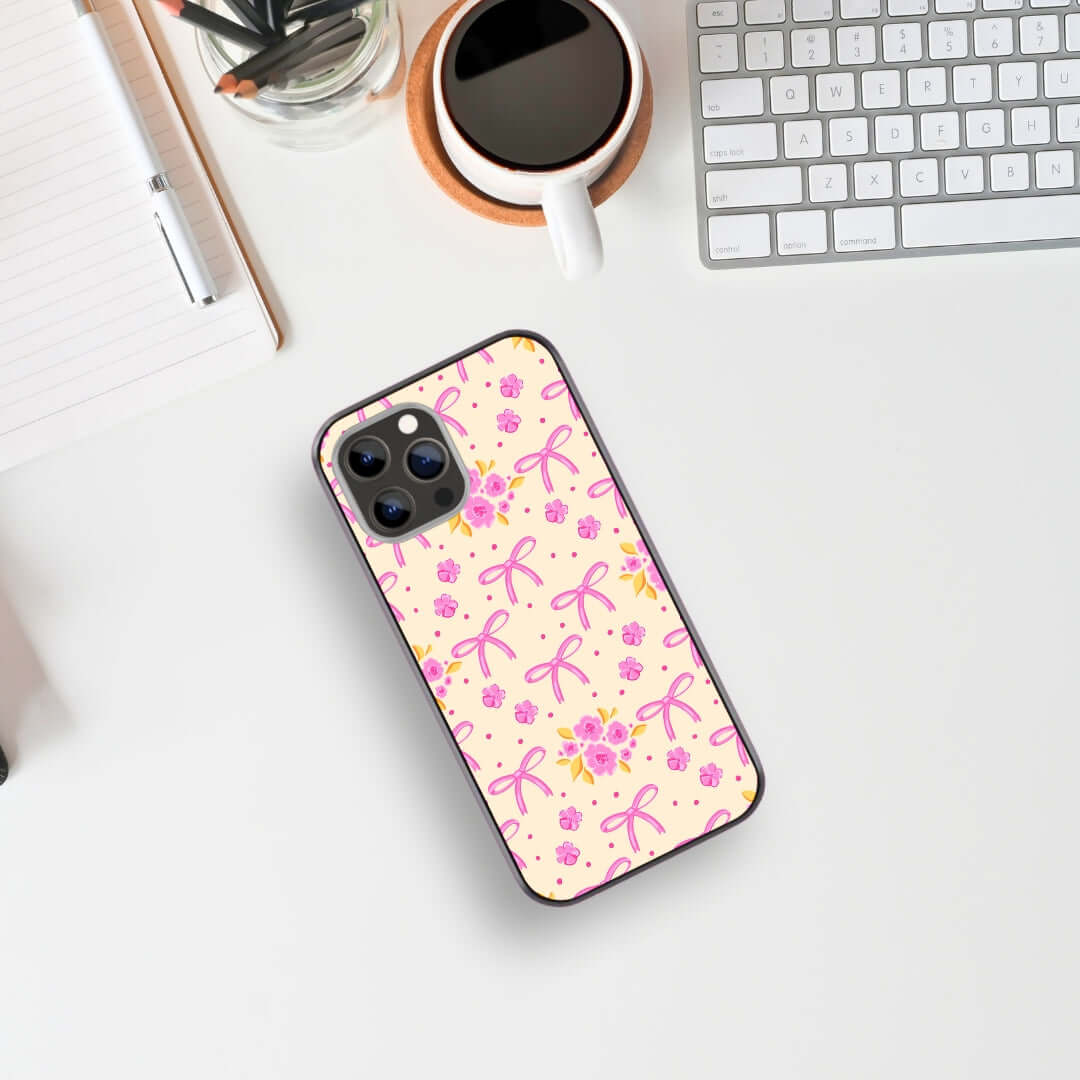 Soft Floral Pattern Glass Case