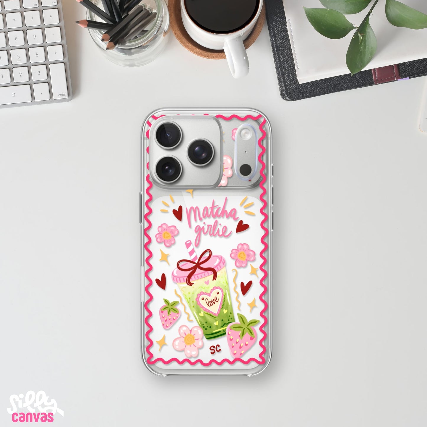 Matcha Girlie Silicone Clear Case