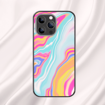Marble Glass Phone Case Rainbow
