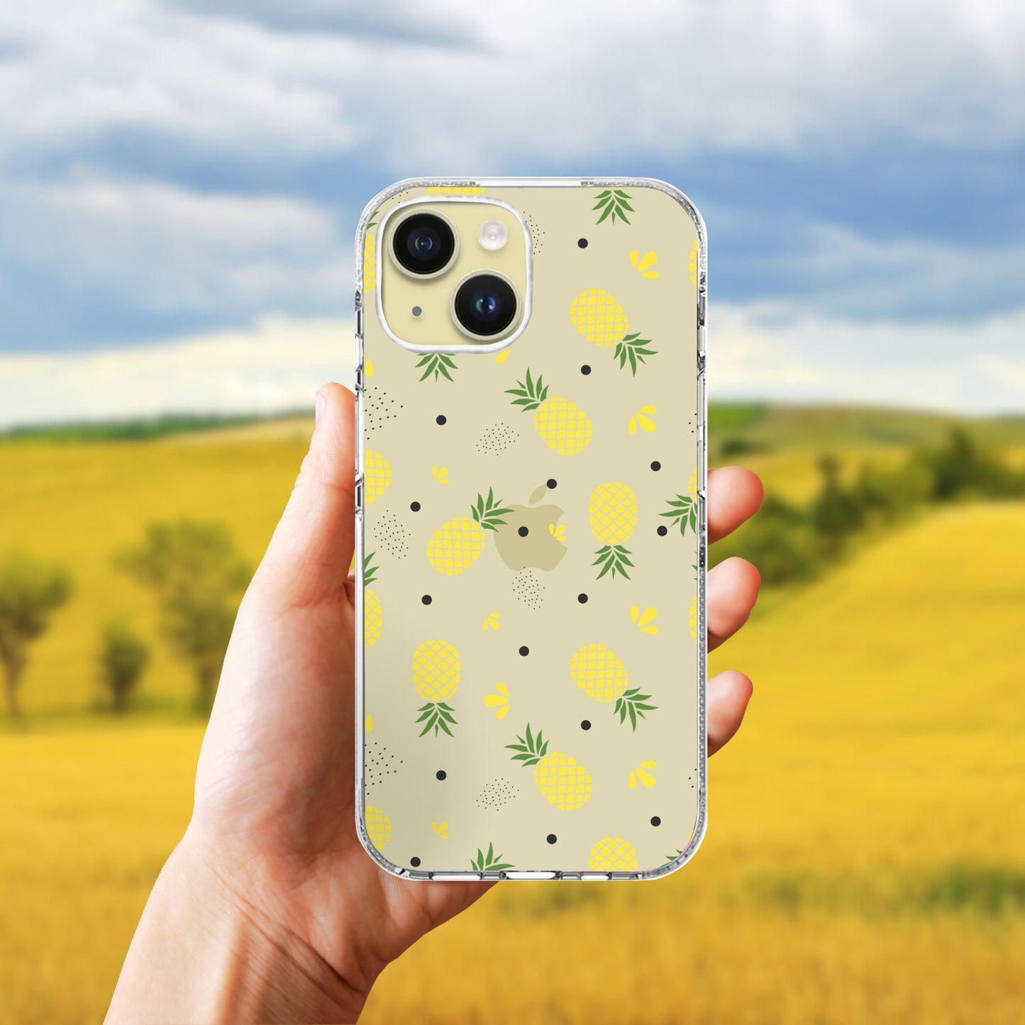Clear Silicone Case Pineapple Pattern