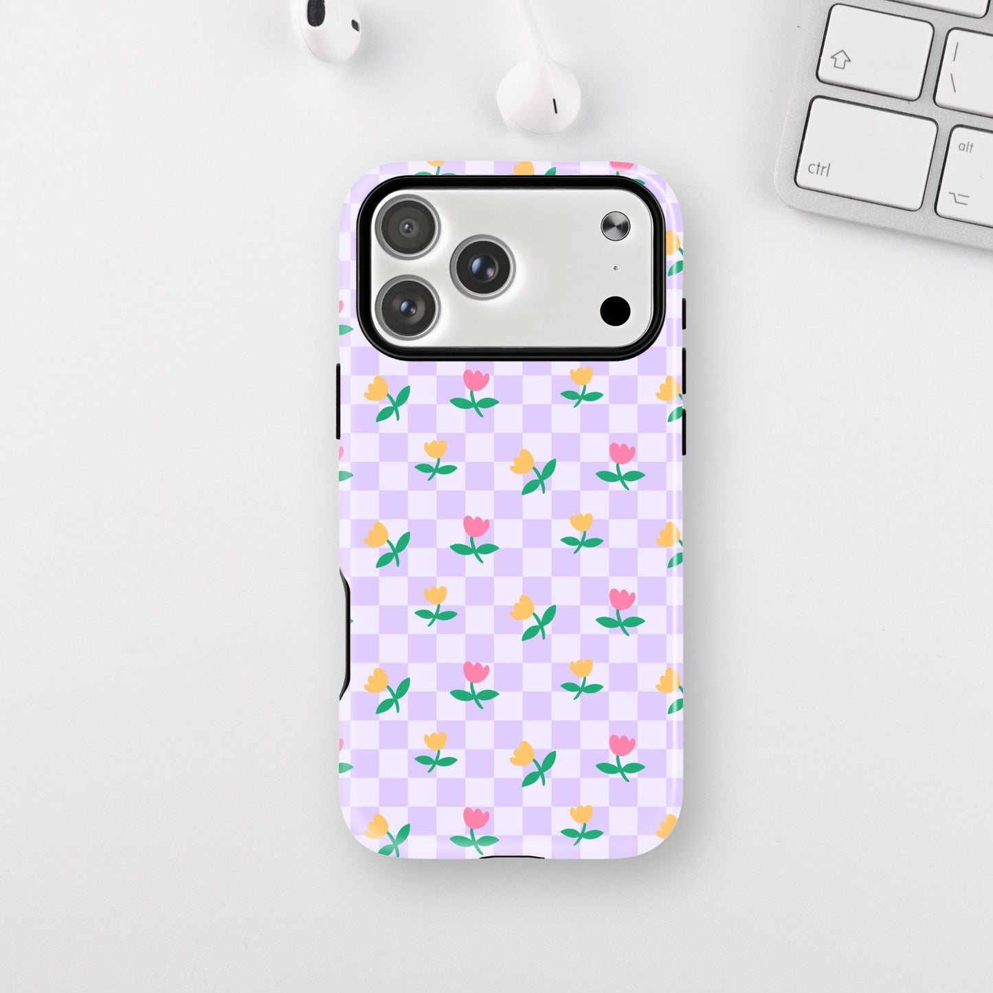 Purple Tulip Checkers Armour Case