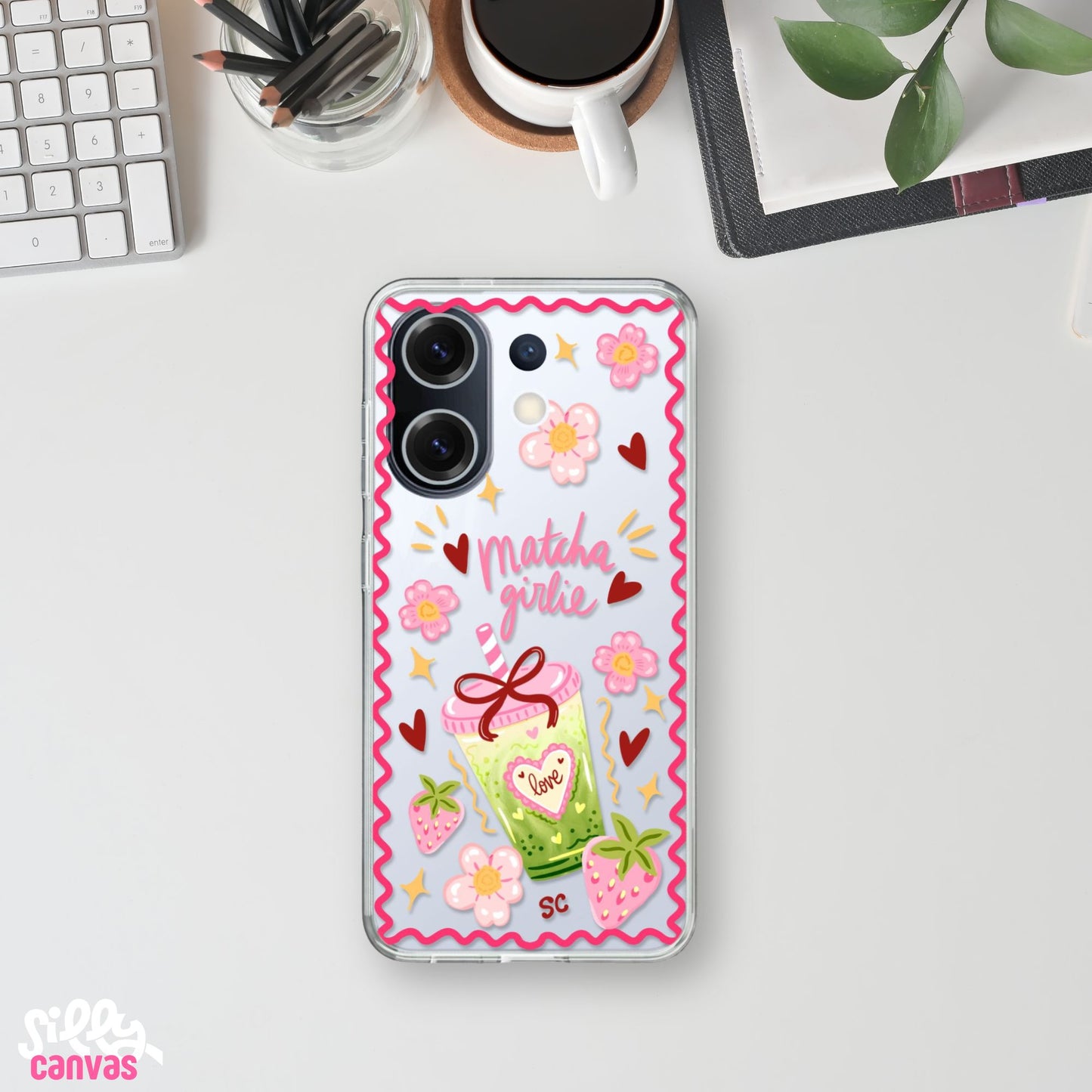 Matcha Girlie Silicone Clear Case