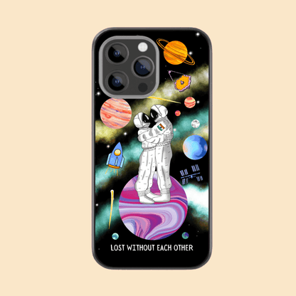 Custom message couple Space Glass Case - Love in this Universe