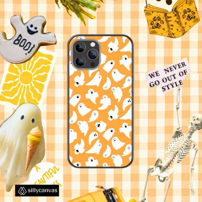 Cute Ghost Pattern Glass Phone Case