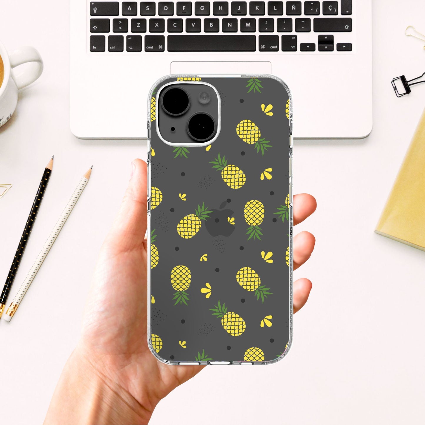 Clear Silicone Case Pineapple Pattern