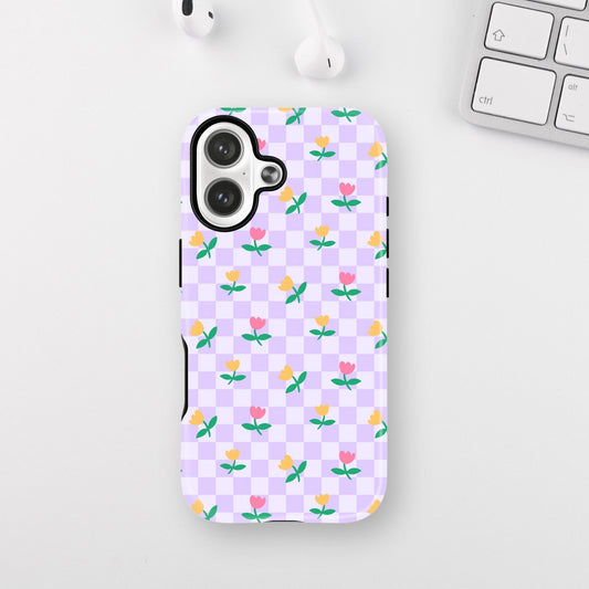 Purple Tulip Checkers Armour Case