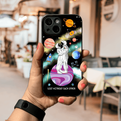 Custom message couple Space Glass Case - Love in this Universe