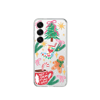 Clear Silicone Case Christmas Hot Cocoa