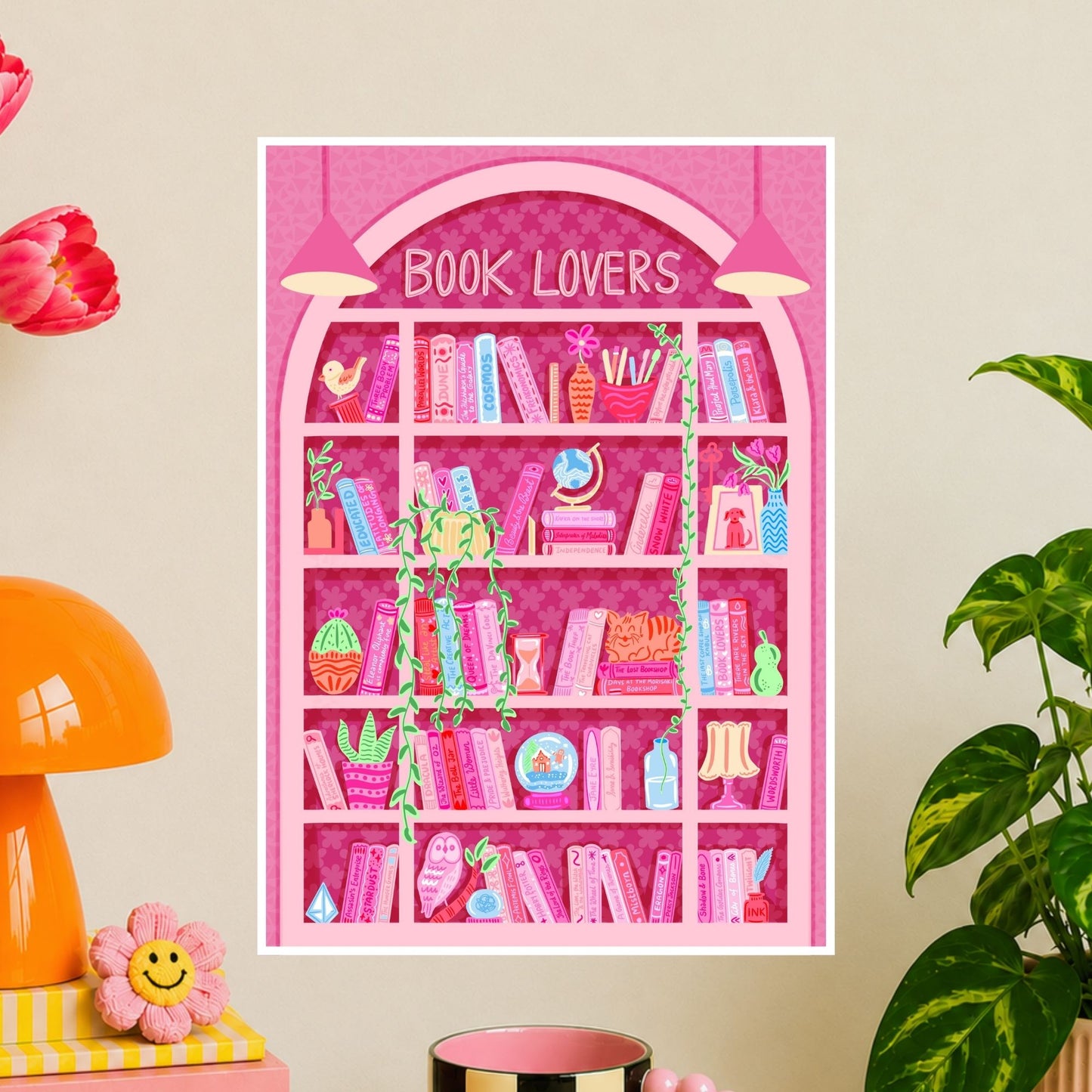 Booklovers Pink Wall Art
