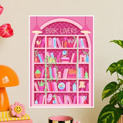 Booklovers Pink Wall Art