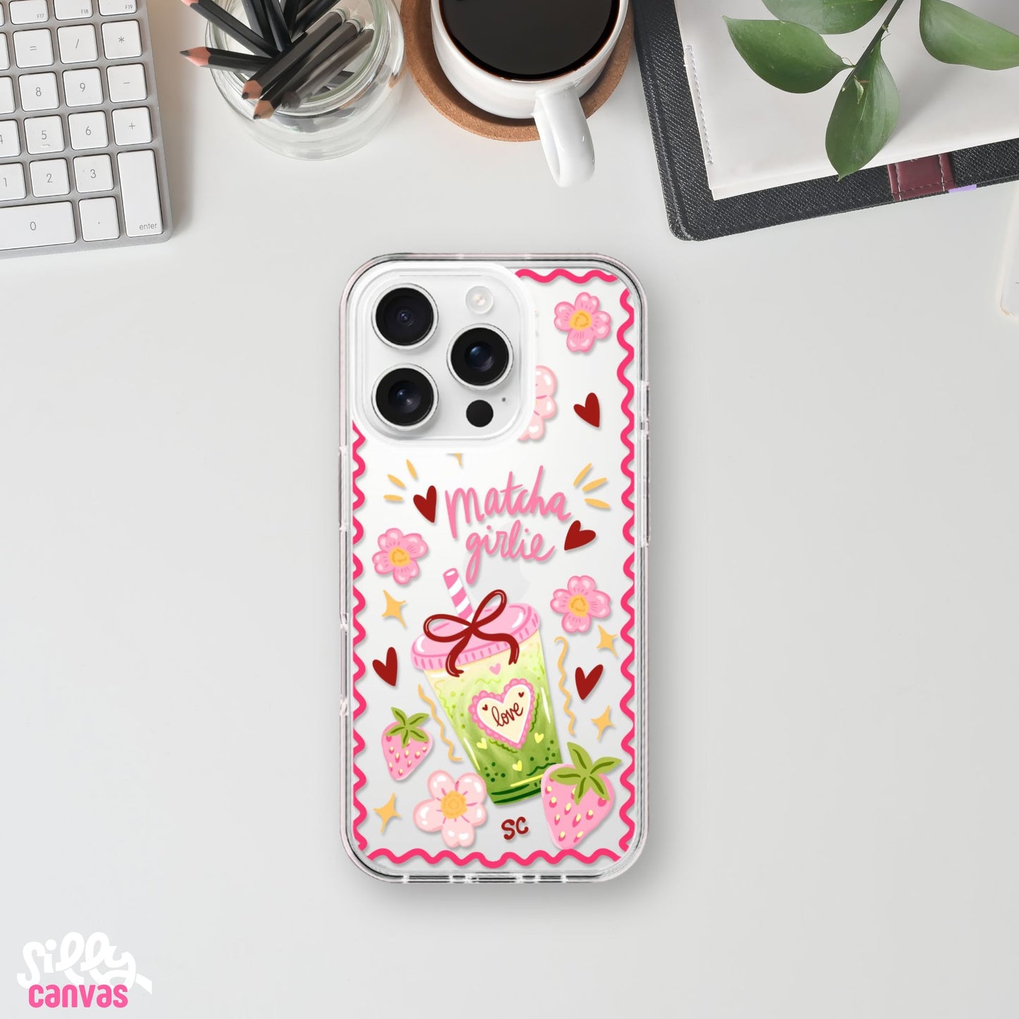 Matcha Girlie Silicone Clear Case