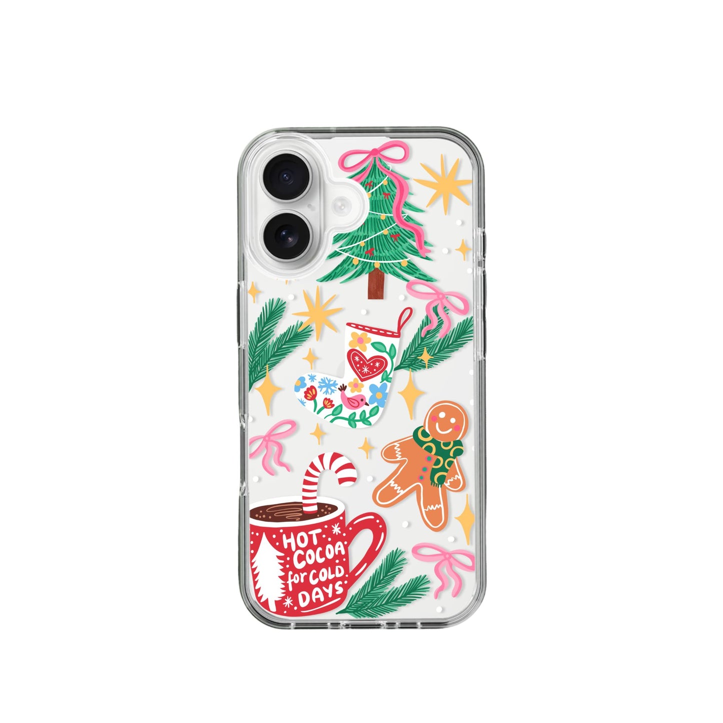 Clear Silicone Case Christmas Hot Cocoa