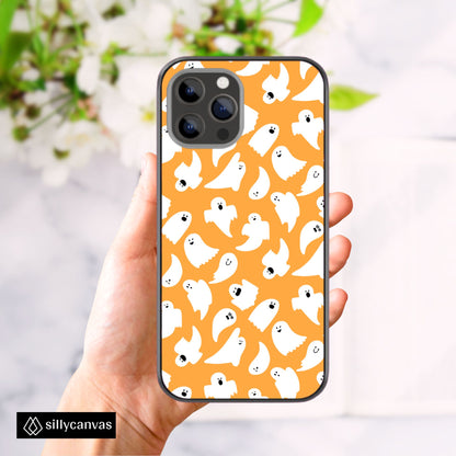 Cute Ghost Pattern Glass Phone Case