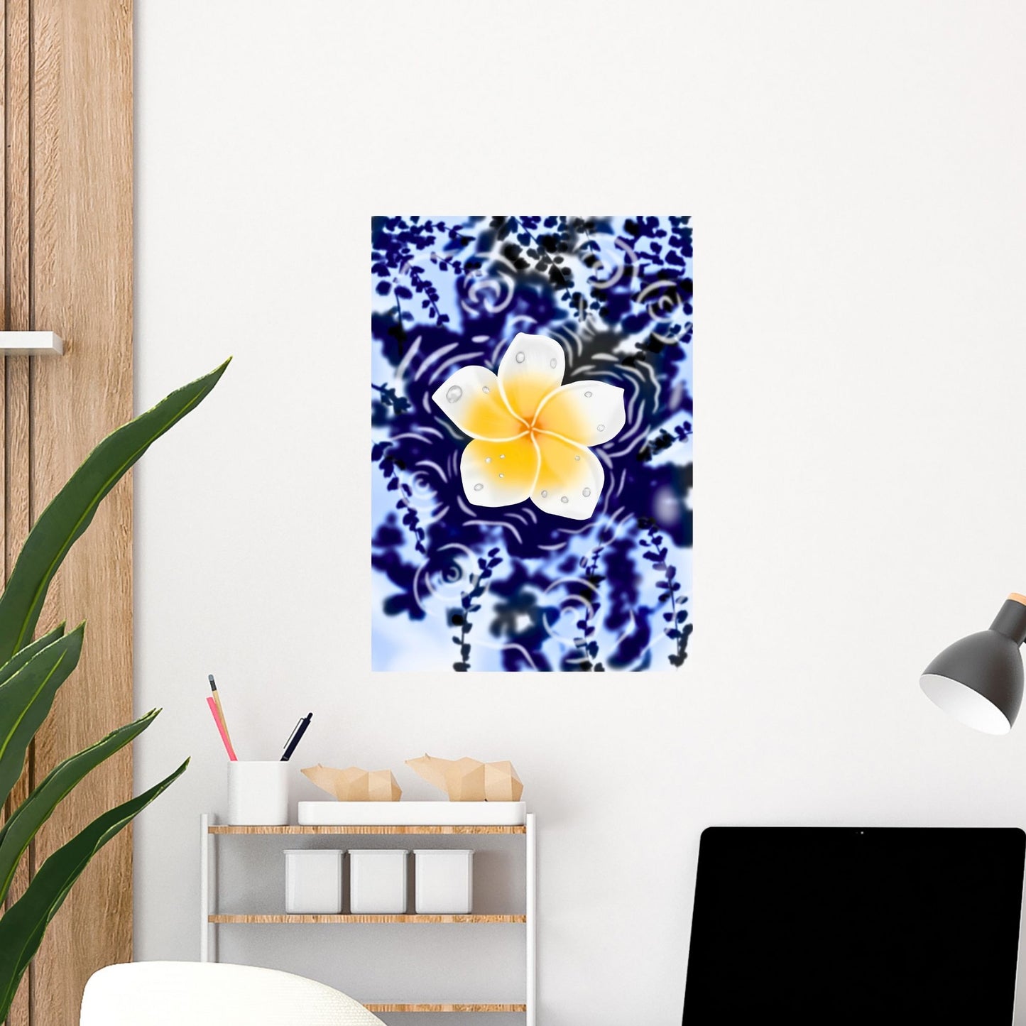 Bright Flower in Rain Self Care Wall Art