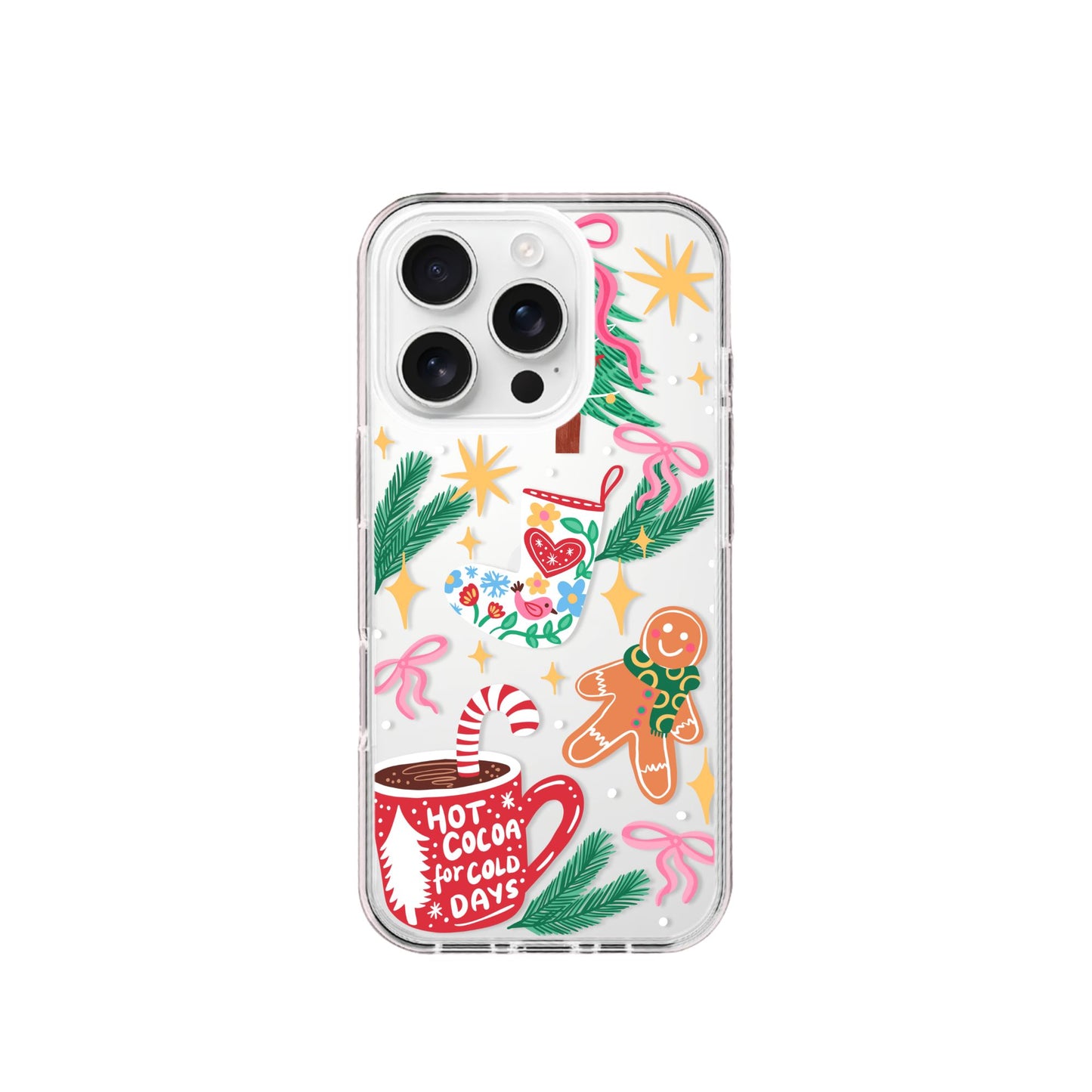 Clear Silicone Case Christmas Hot Cocoa