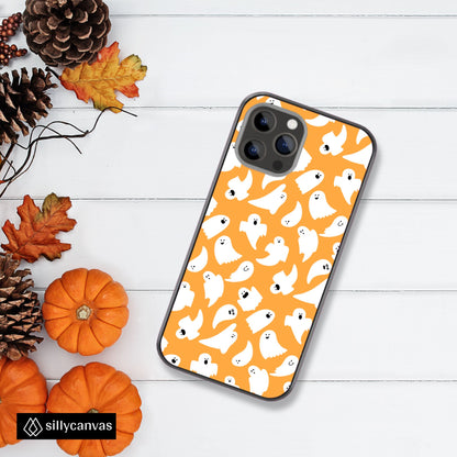 Cute Ghost Pattern Glass Phone Case