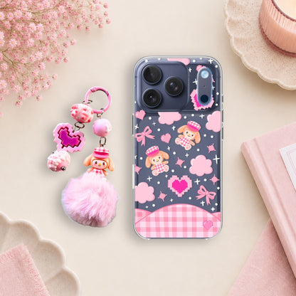 Kawaii Melody Clear Silicone Phone Case with Charm