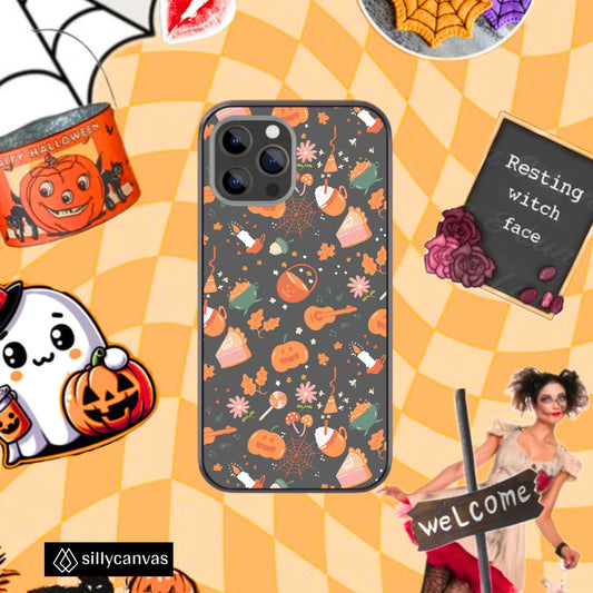 Halloween Pattern Glass Phone Case