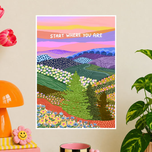 Start Where You Are A4 Poster