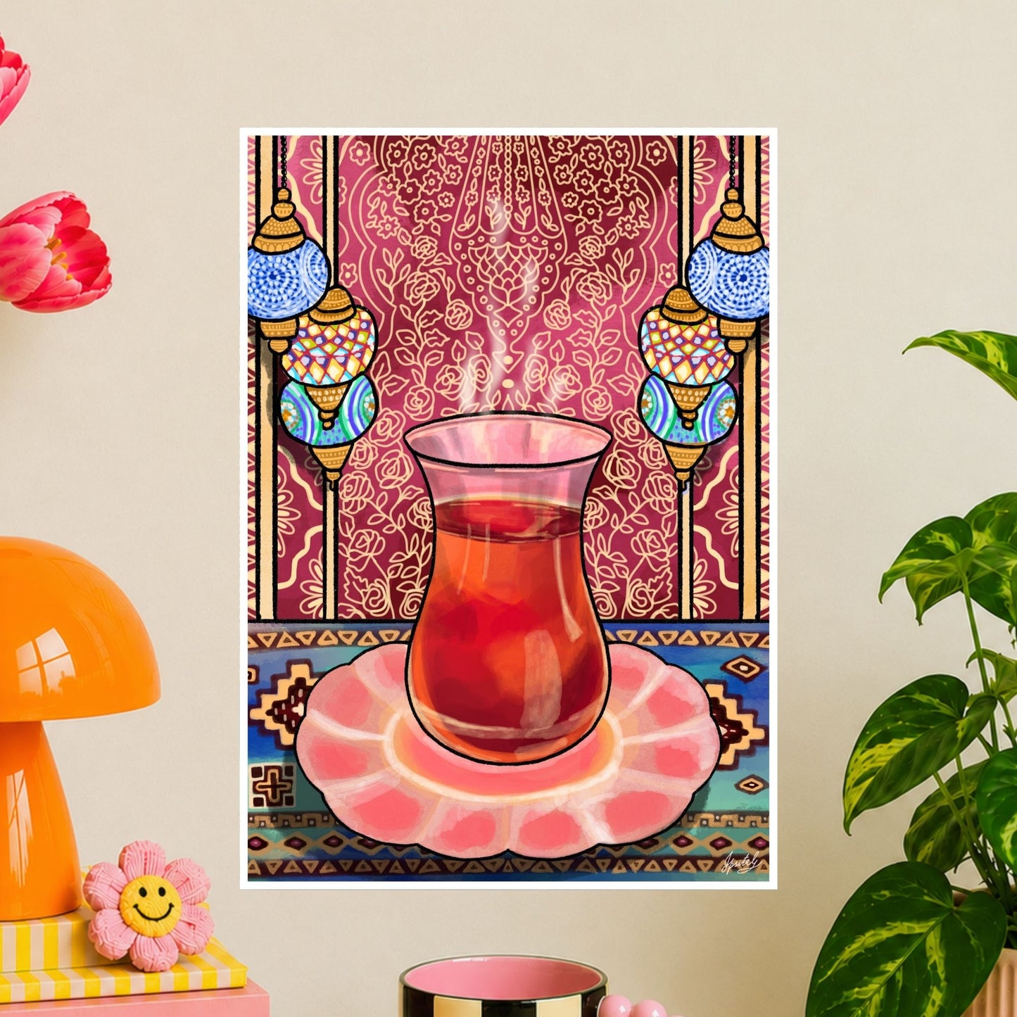 Cozy Tea Cup Travel Wall Art