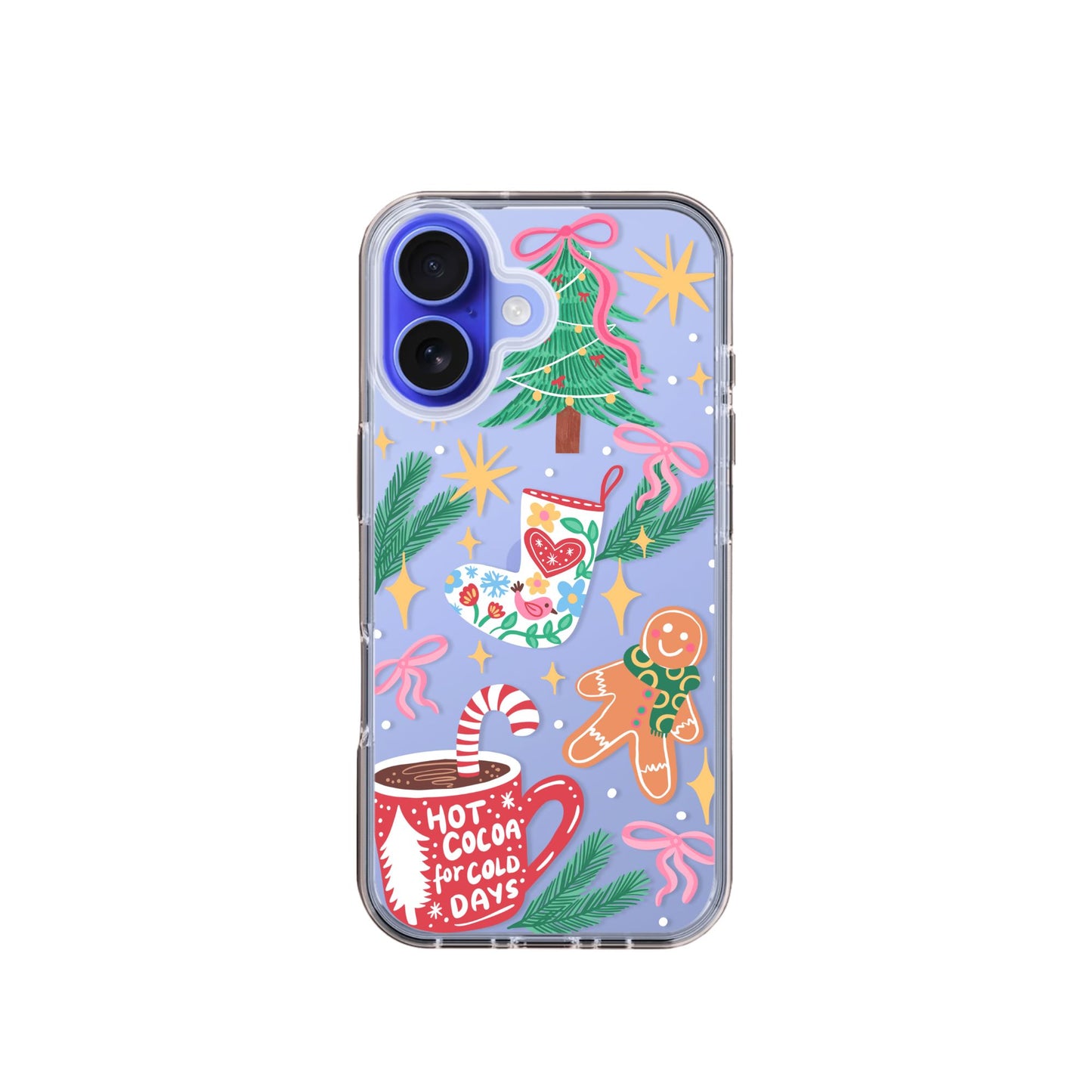 Clear Silicone Case Christmas Hot Cocoa