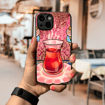 Hand-drawn Glass Phone Case - Turkish Tea